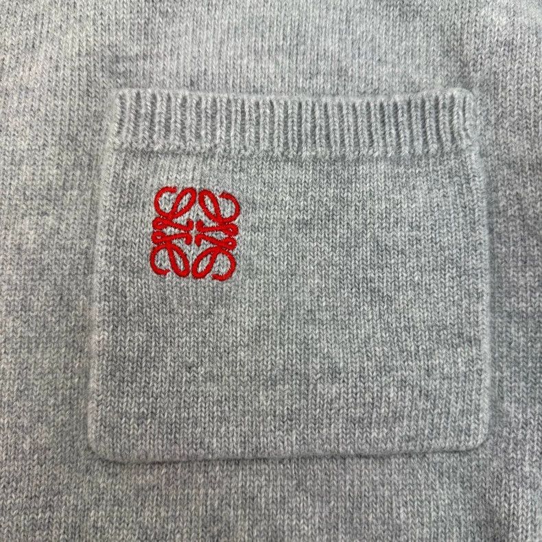 Loewe Loewe Gray Colorblock Wool Sweater with Logo- DMC Size US XS / EU 42 / 0 - 7 Thumbnail