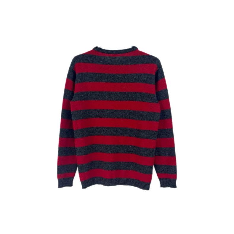 Loewe Loewe Red and Gray Striped Sweater with Logo- DMC Size US M / EU 48-50 / 2 - 2 Thumbnail