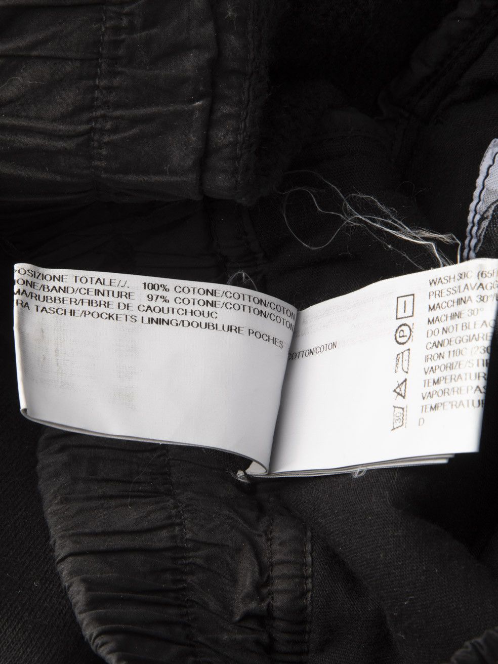 Rick Owens Black Drop Crotch Cropped Joggers Size 28" / US 6 / IT 42 - 8 Thumbnail