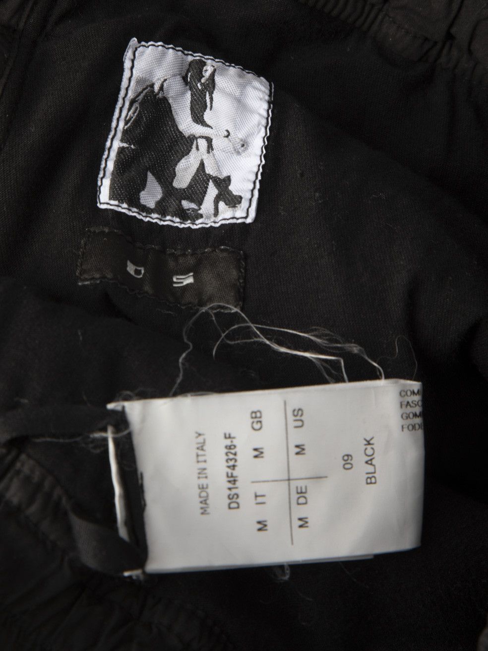 Rick Owens Black Drop Crotch Cropped Joggers Size 28" / US 6 / IT 42 - 7 Thumbnail