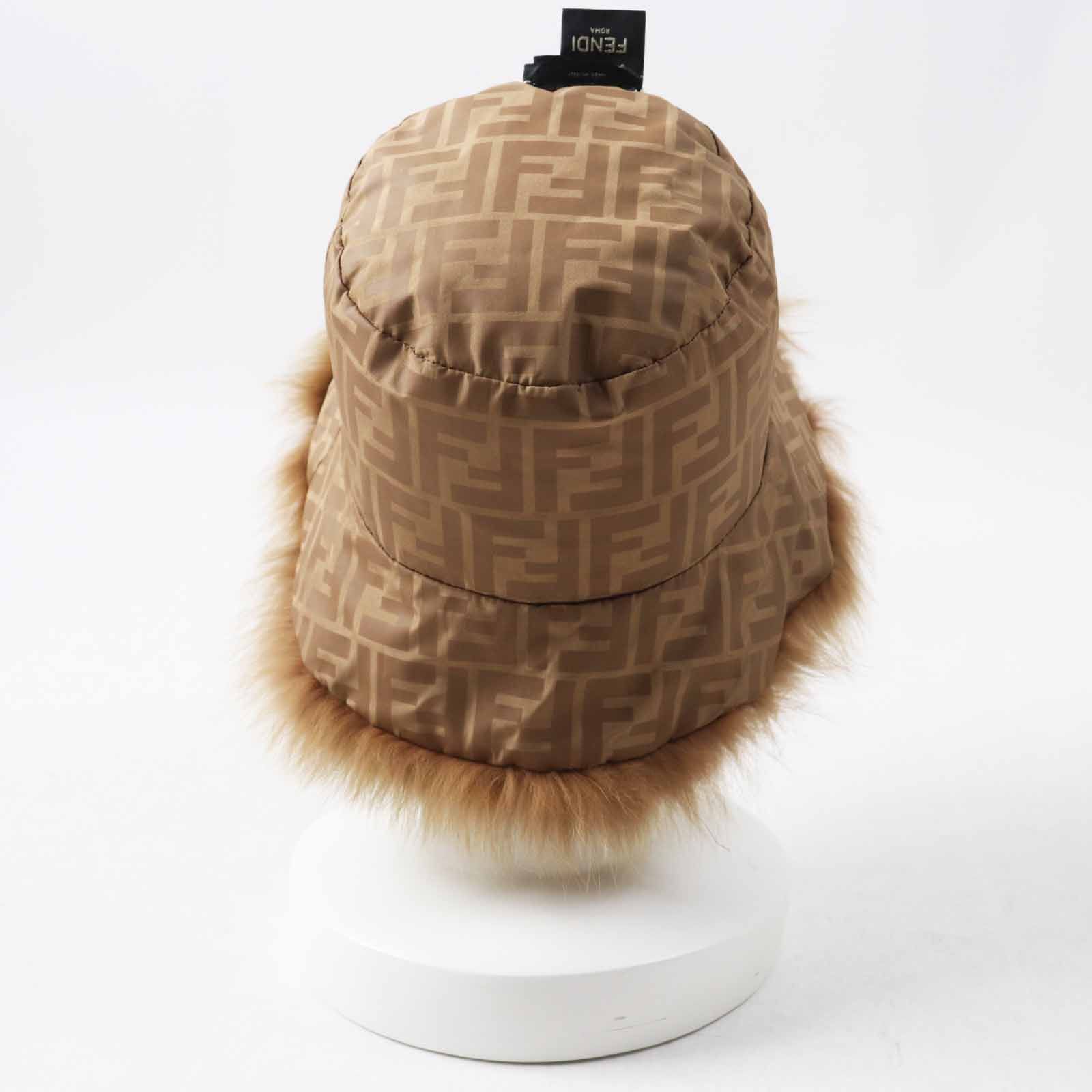 Fendi Fendi Fendi Zucca Pattern Fox Bucket Hat Natural Material Hats FNX116 DUTY FREE for USA Size ONE SIZE - 6 Thumbnail