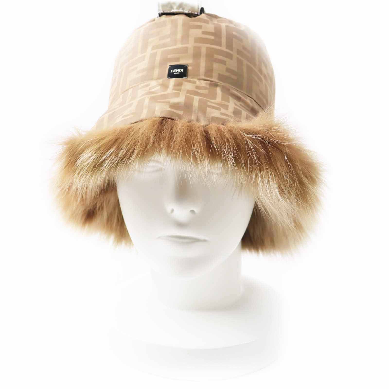 Fendi Fendi Fendi Zucca Pattern Fox Bucket Hat Natural Material Hats FNX116 DUTY FREE for USA Size ONE SIZE - 4 Thumbnail