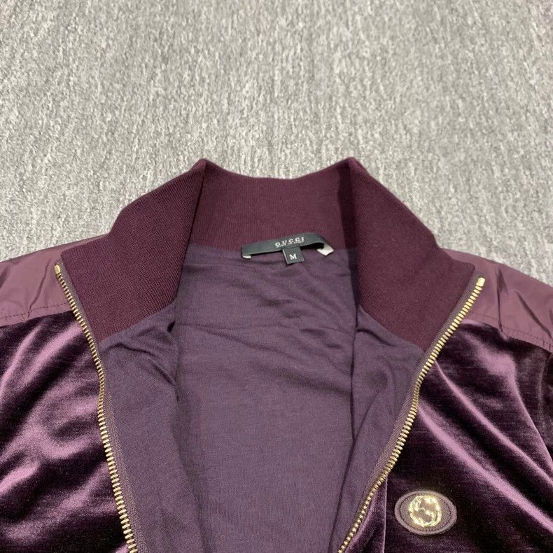Gucci Gucci Burgundy Velvet School Jacket M Size- DMC Size US M / EU 48-50 / 2 - 6 Thumbnail