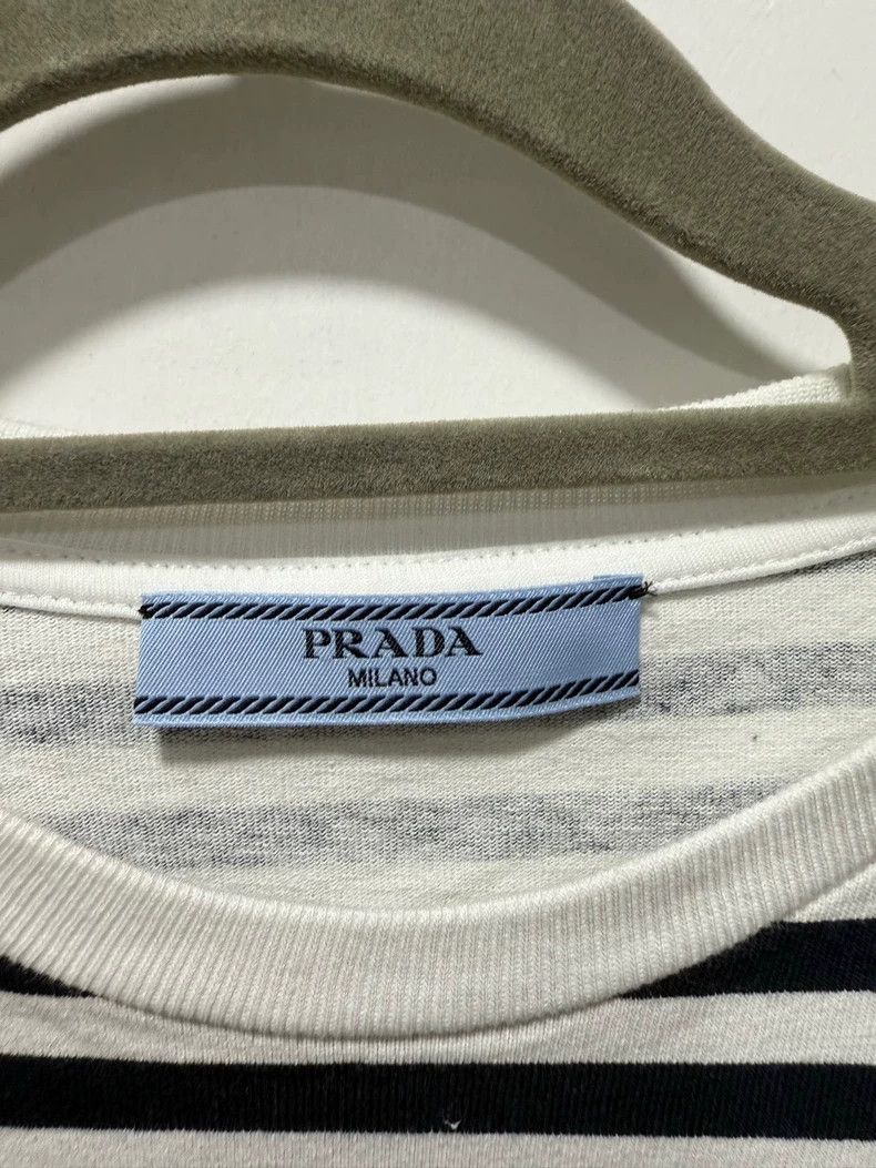 Prada PRADA Logo Striped Long Sleeve T-Shirt XS- DMC Size US XS / EU 42 / 0 - 3 Thumbnail