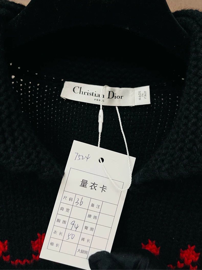 Dior Black and Red Rabbit Knit Sweater Jacket- DMC Size US M / EU 48-50 / 2 - 2 Thumbnail