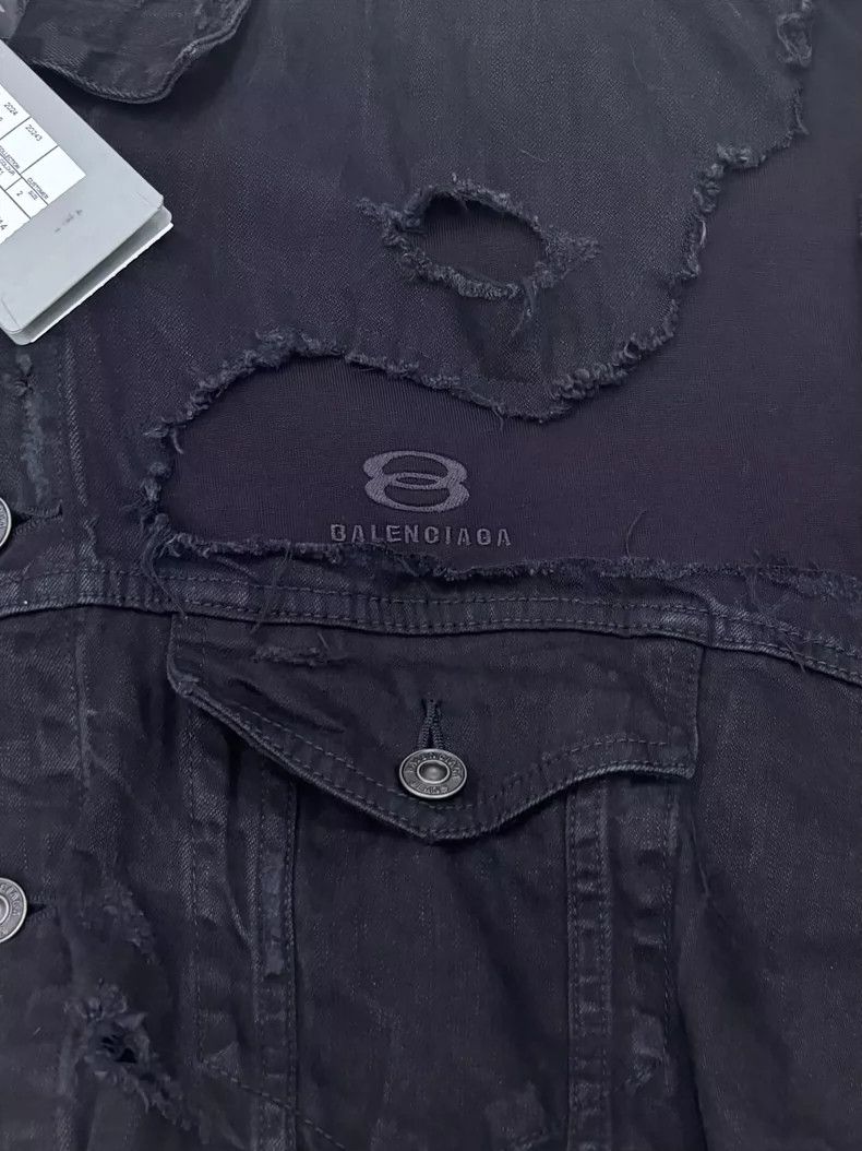 Balenciaga Balenciaga Black Denim Jacket with Logo- DMC Size US M / EU 48-50 / 2 - 3 Thumbnail