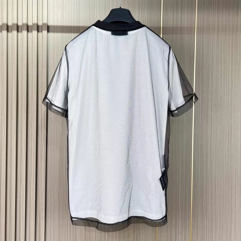 Prada Prada Sheer Double Layer Short Sleeve Top- DMC Size US XS / EU 42 / 0 - 2 Thumbnail