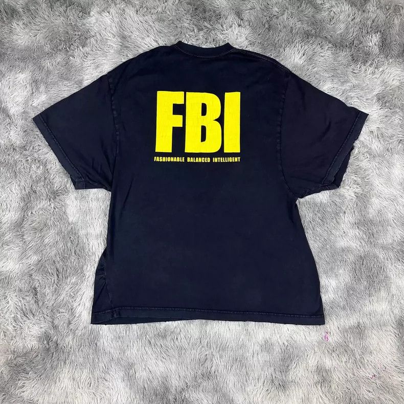 Balenciaga Balenciaga FBI Logo Short Sleeve T-Shirt- DMC Size US S / EU 44-46 / 1 - 2 Thumbnail