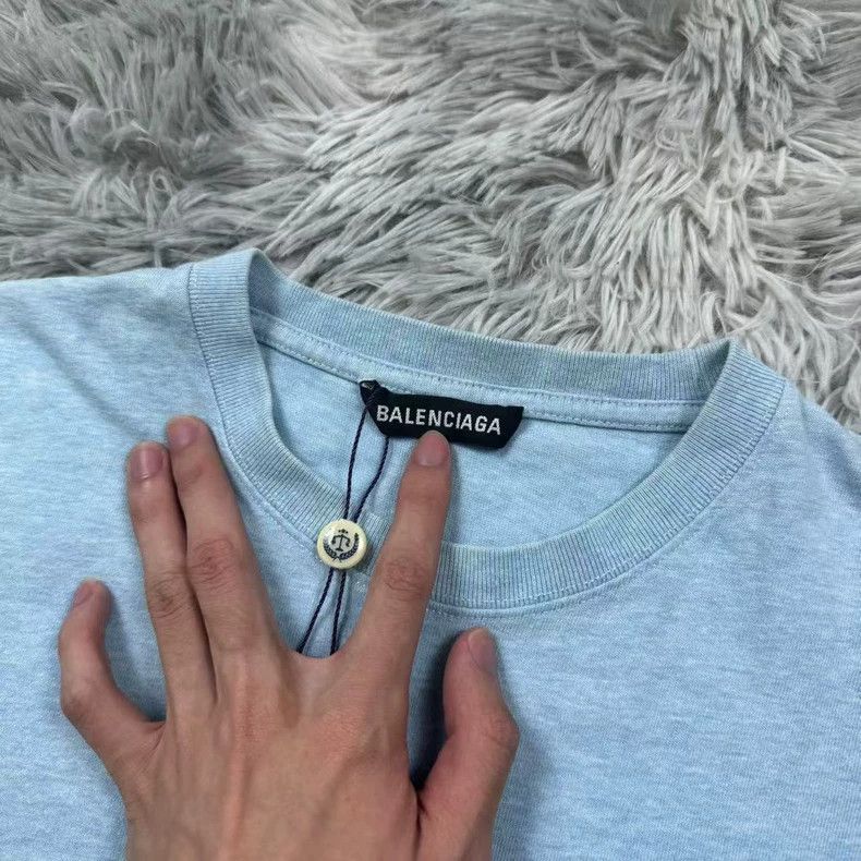 Balenciaga Balenciaga Blue Short Sleeve T-Shirt- DMC Size US S / EU 44-46 / 1 - 2 Thumbnail