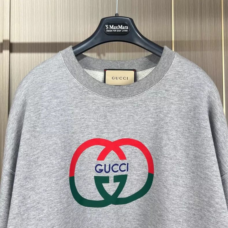 Gucci Gucci Gray Double G Logo Sweatshirt- DMC Size US L / EU 52-54 / 3 - 3 Thumbnail
