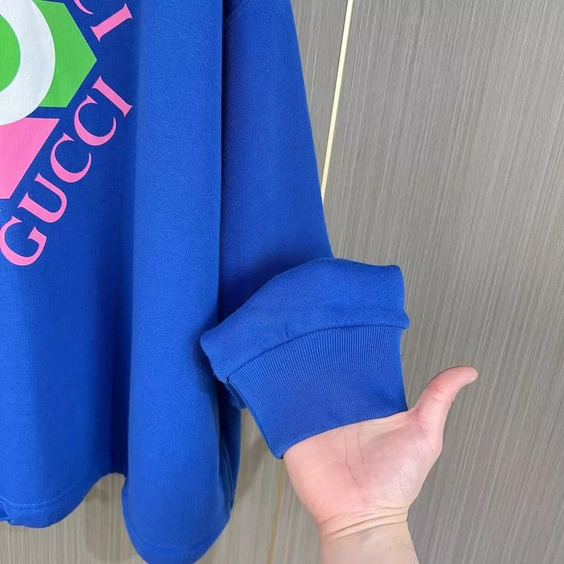 Gucci Gucci Logo Print Sweatshirt in Blue- DMC Size US XXL / EU 58 / 5 - 4 Thumbnail