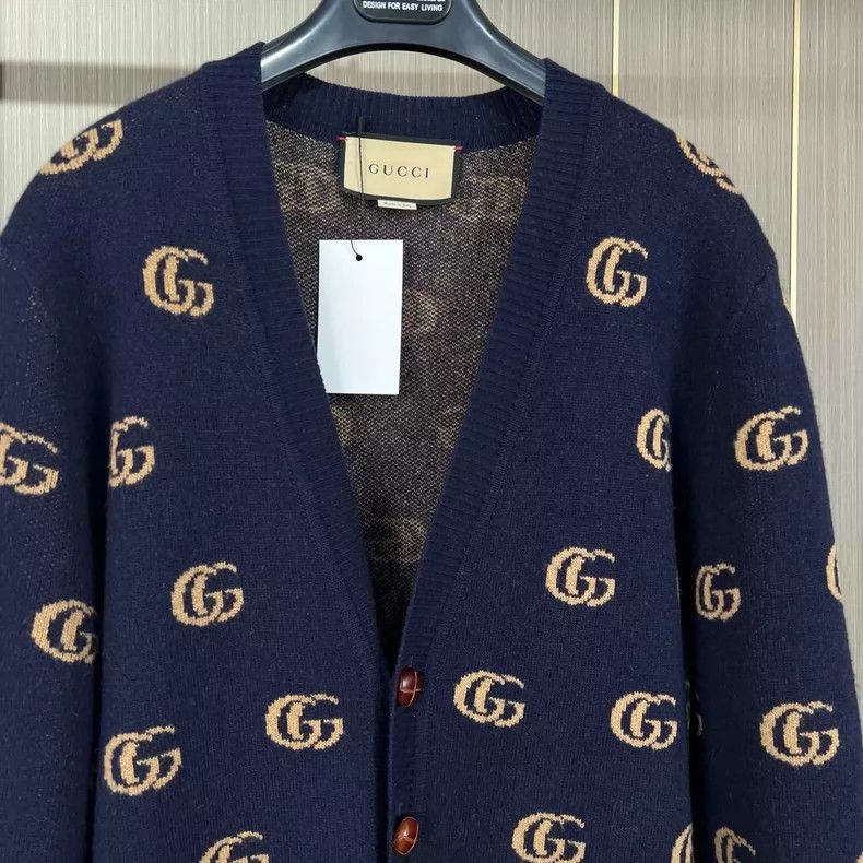 Gucci Gucci Embroidered Cardigan with GG Pattern- DMC Size US M / EU 48-50 / 2 - 3 Thumbnail