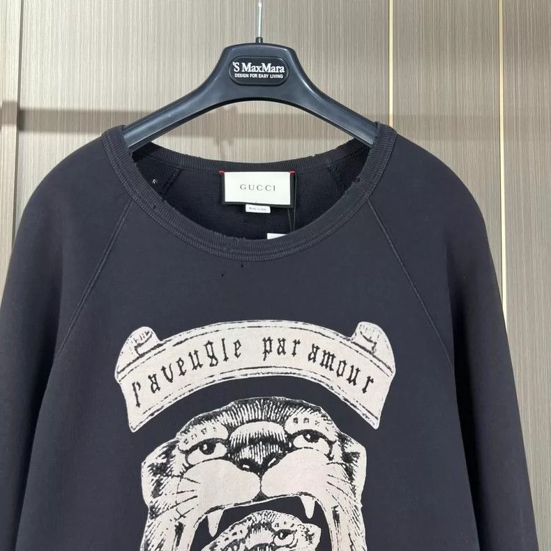 Gucci Gucci Lion Print Sweatshirt in Black Medium- DMC Size US M / EU 48-50 / 2 - 3 Thumbnail