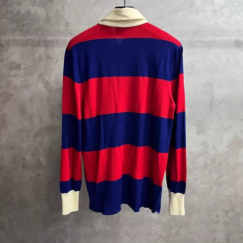 Gucci Gucci Red and Blue Striped Long Sleeve Polo- DMC Size US L / EU 52-54 / 3 - 2 Thumbnail