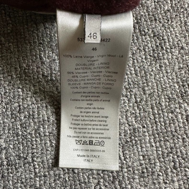 Dior Dior Homme Double-Breasted Burgundy Coat- DMC Size US M / EU 48-50 / 2 - 6 Thumbnail