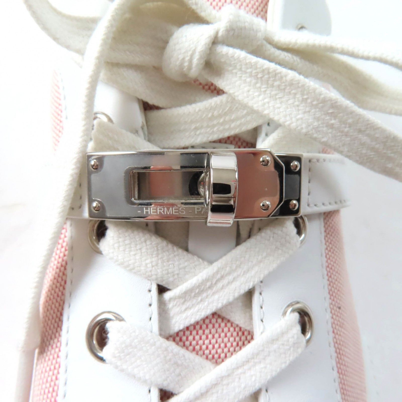 Hermes Hermes Hermes Day Kelly Buckle Canvas Leather Sneakers Canvas Shoes Size ONE SIZE - 9 Thumbnail