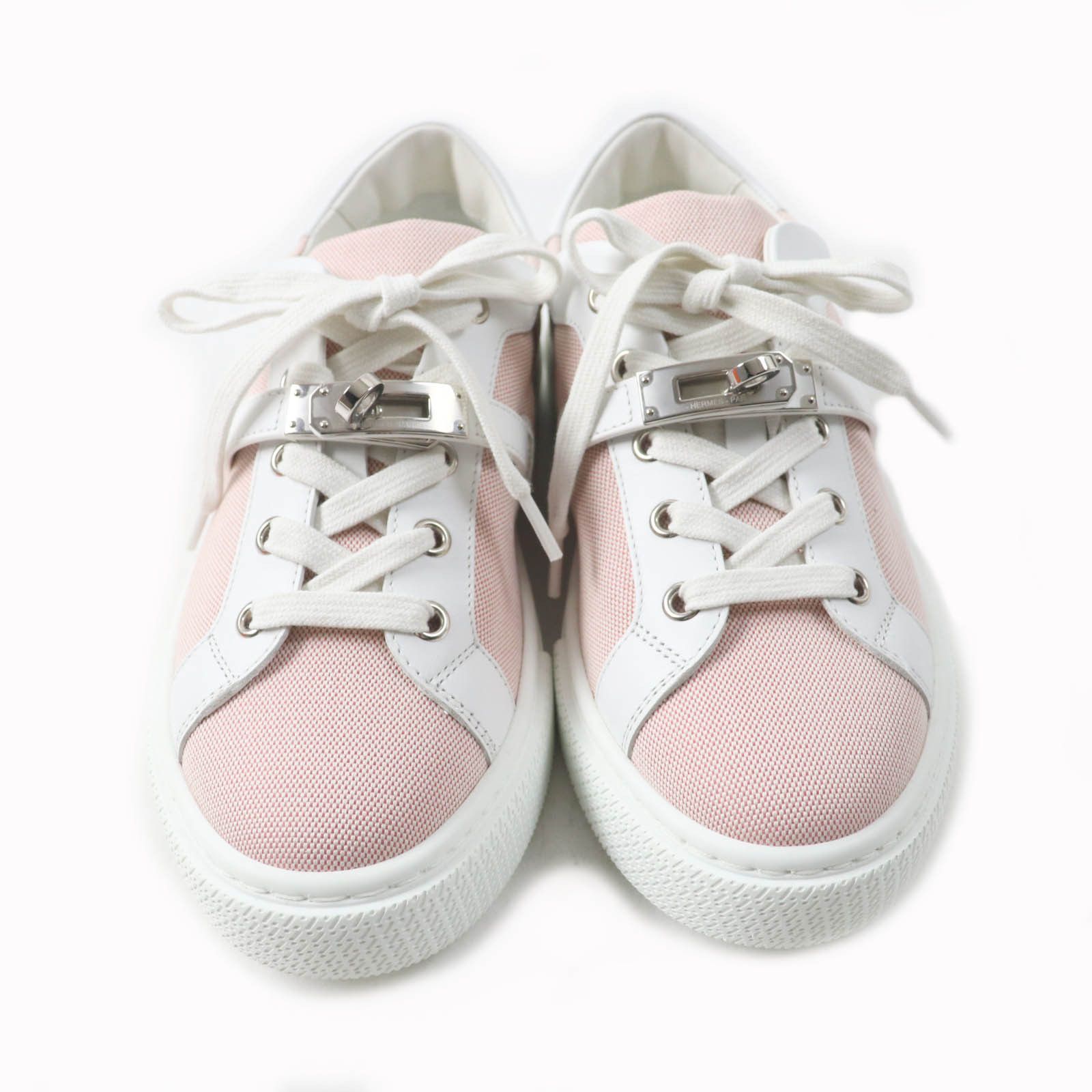 Hermes Hermes Hermes Day Kelly Buckle Canvas Leather Sneakers Canvas Shoes Size ONE SIZE - 4 Thumbnail