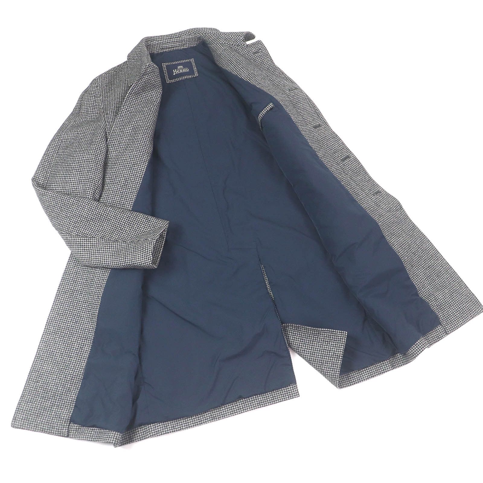 Other Other Herno Houndstooth pattern Wool Polyester Coat Leather Outerwear Size ONE SIZE - 3 Thumbnail