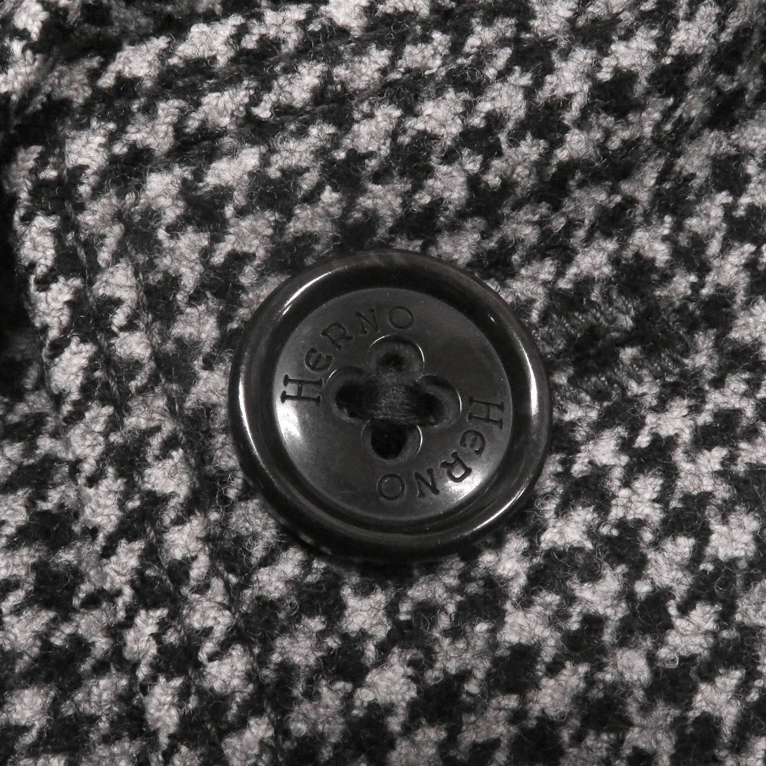 Other Other Herno Houndstooth pattern Wool Polyester Coat Leather Outerwear Size ONE SIZE - 5 Thumbnail