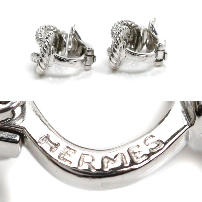 Hermes Hermes Hermes Or dienne Silver Earrings Metal Earrings Size ONE SIZE - 4 Thumbnail