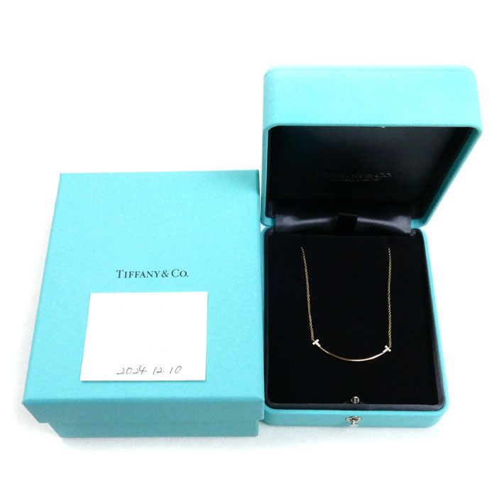 Tiffany Co T Smile Au750 Necklace Crocodile skin