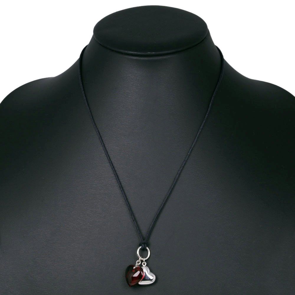 Other Other Baccarat Double Heart Silver 925 Necklace Metal Necklace Size ONE SIZE - 2 Thumbnail