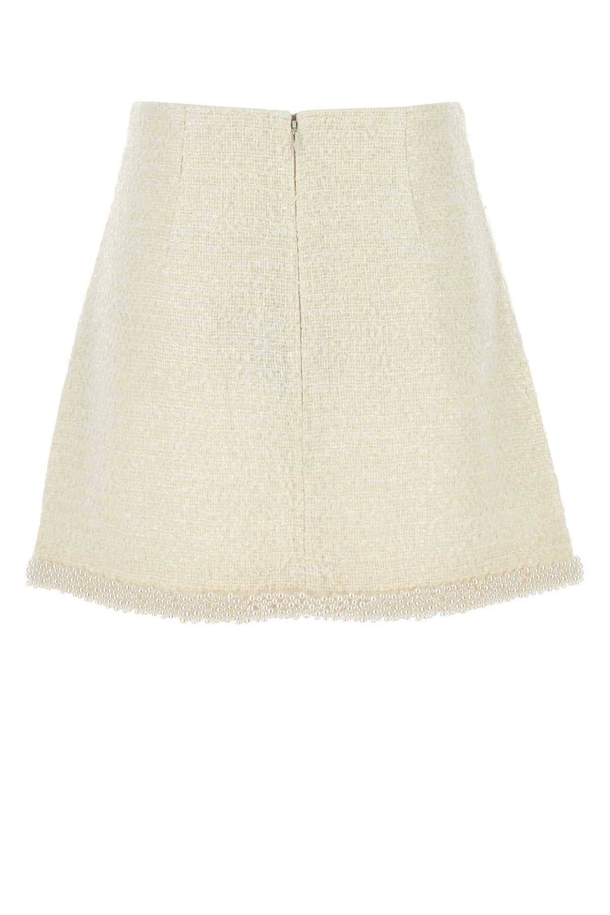 スカート SELF PORTRAIT Ivory Boucle Mini Skirt self-portrait Boucle Mini Skirt | italist