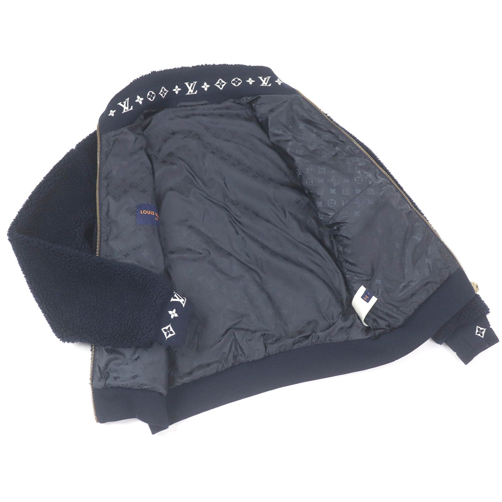 Louis Vuitton Louis Vuitton Louis Vuitton Monogram Leather Patch Fleece Blouson Leather Outerwear Size ONE SIZE - 3 Thumbnail