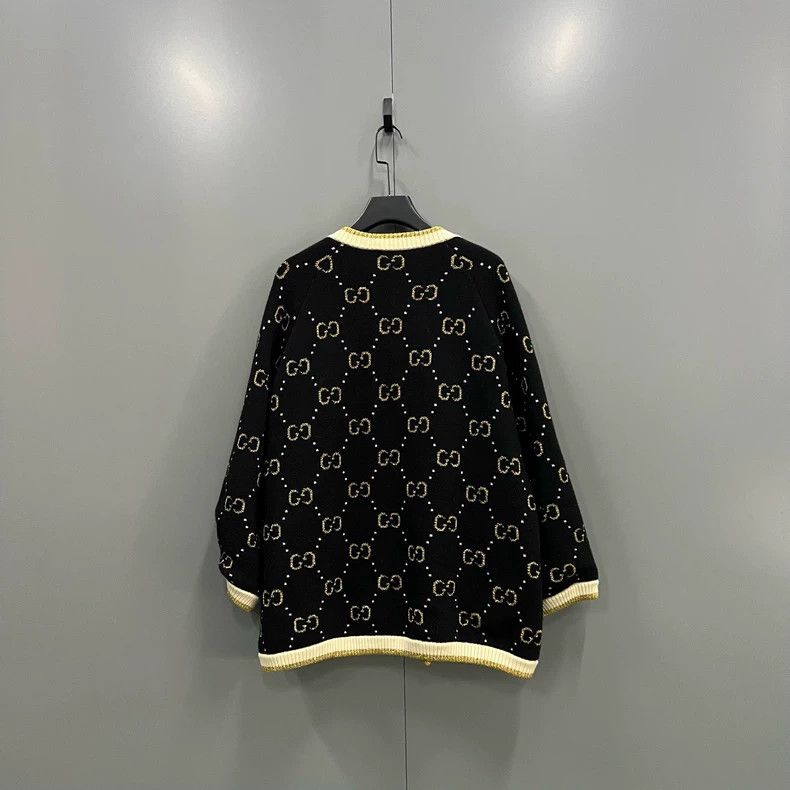 Gucci GUCCI Black Cardigan with Gold and Silver Detail- DMC Size US L / EU 52-54 / 3 - 2 Thumbnail