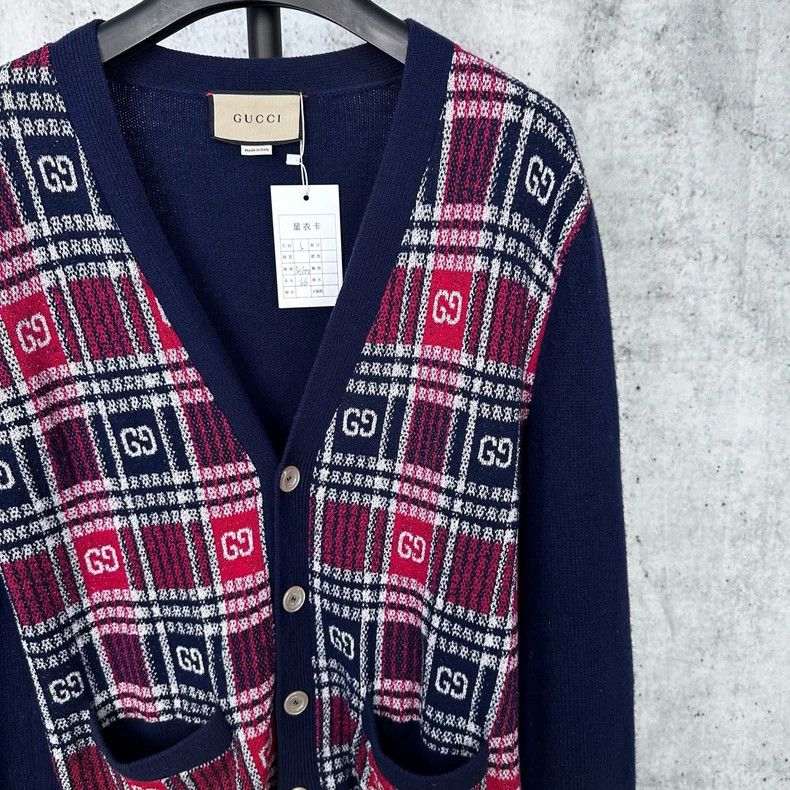 Gucci Gucci Plaid Pattern Color Block Cardigan Sweater- DMC Size US S / EU 44-46 / 1 - 2 Thumbnail