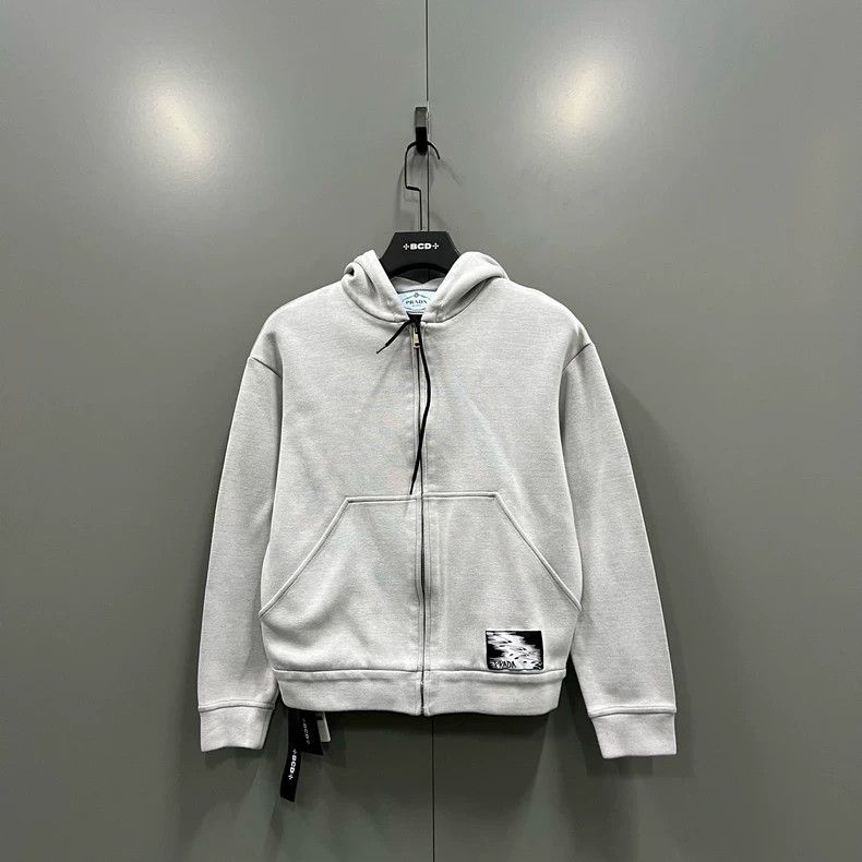 Prada PRADA Graphic Hooded Sweatshirt with Zipper- DMC Size US XS / EU 42 / 0 - 2 Thumbnail