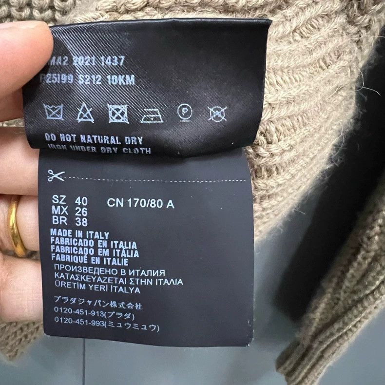 Prada PRADA Brown Knitted Jacket with Triangle Logo- DMC Size US M / EU 48-50 / 2 - 4 Thumbnail