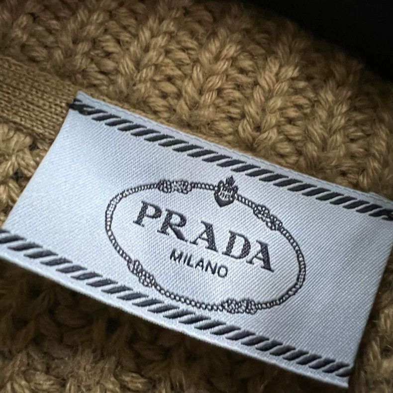 Prada PRADA Brown Knitted Jacket with Triangle Logo- DMC Size US M / EU 48-50 / 2 - 3 Thumbnail