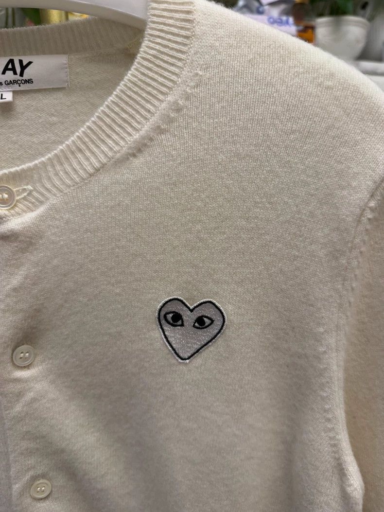 Comme des Garcons PLAY Classic Wool Cardigan with Heart Design- DMC Size US L / EU 52-54 / 3 - 4 Thumbnail