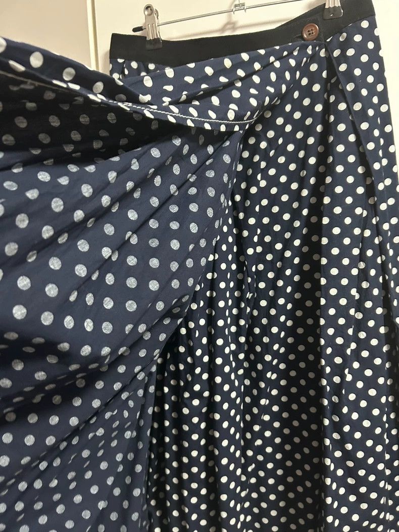 Comme des Garcons Navy Polka Dot Midi Skirt by CDG- DMC Size US 26 / EU 42 - 2 Thumbnail
