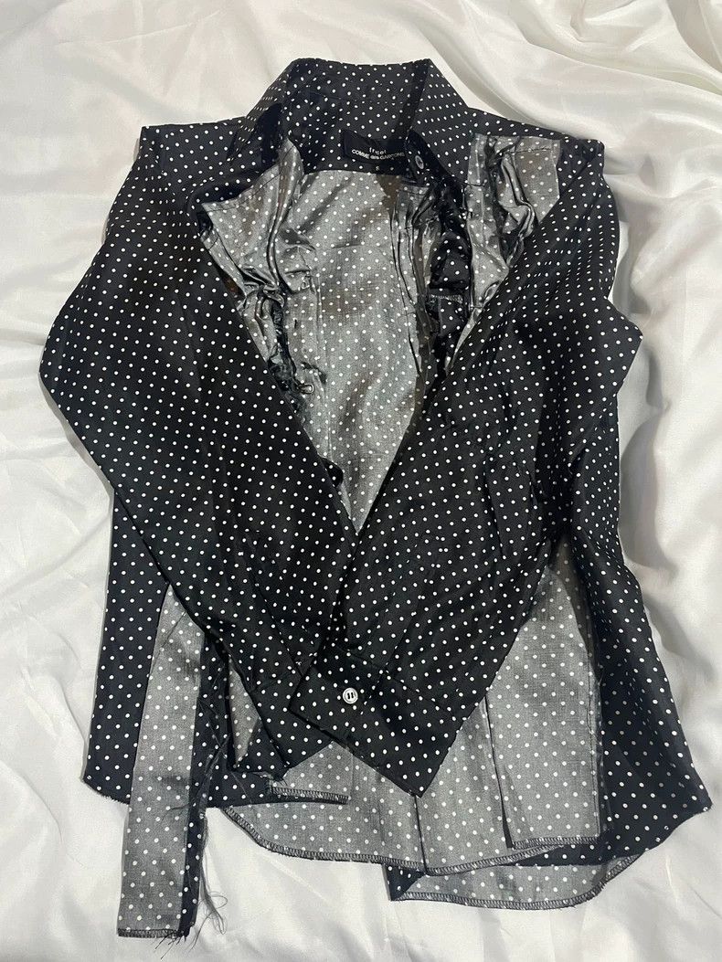 Comme des Garcons Black Polka Dot Shirt with Detachable Collar- DMC Size US S / EU 44-46 / 1 - 3 Thumbnail