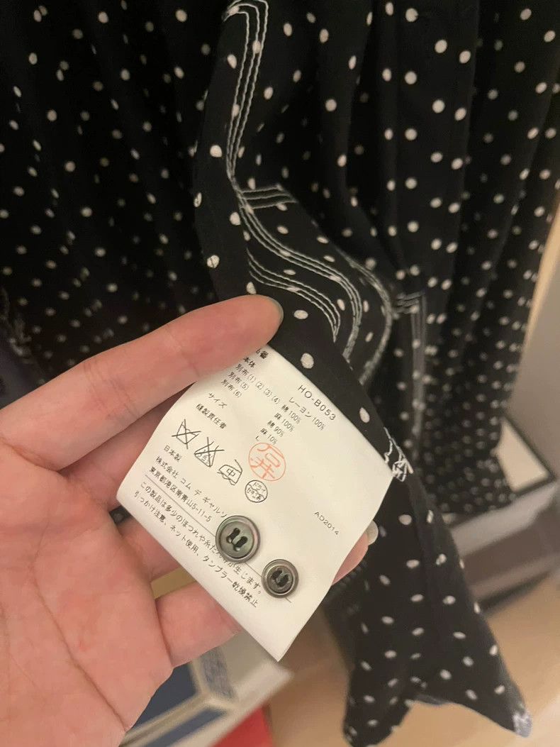 Comme des Garcons Black Polka Dot Shirt with Patch Details- DMC Size US L / EU 52-54 / 3 - 3 Thumbnail