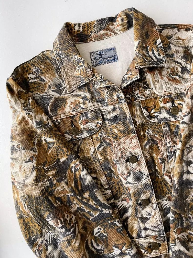 Kenzo Kenzo Denim Jacket with Animal Print Design- DMC Size US M / EU 48-50 / 2 - 5 Thumbnail