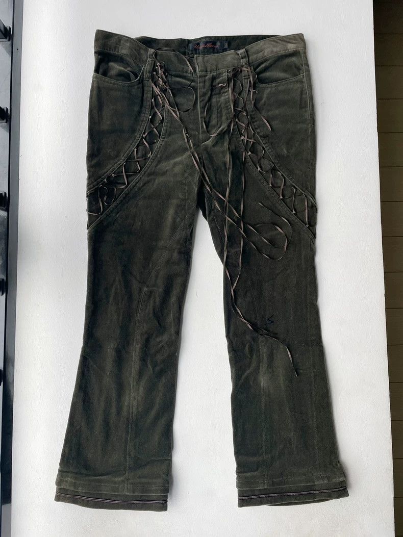 Undercover Undercover Punk Style Velvet Pants with Ribbon- DMC Size US 27 - 2 Thumbnail