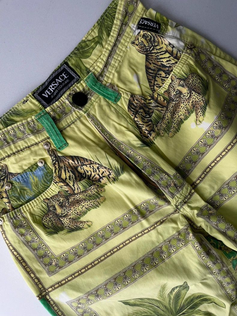 Versace Versace Jungle Print High-Waisted Pants- DMC Size US 27 - 4 Thumbnail