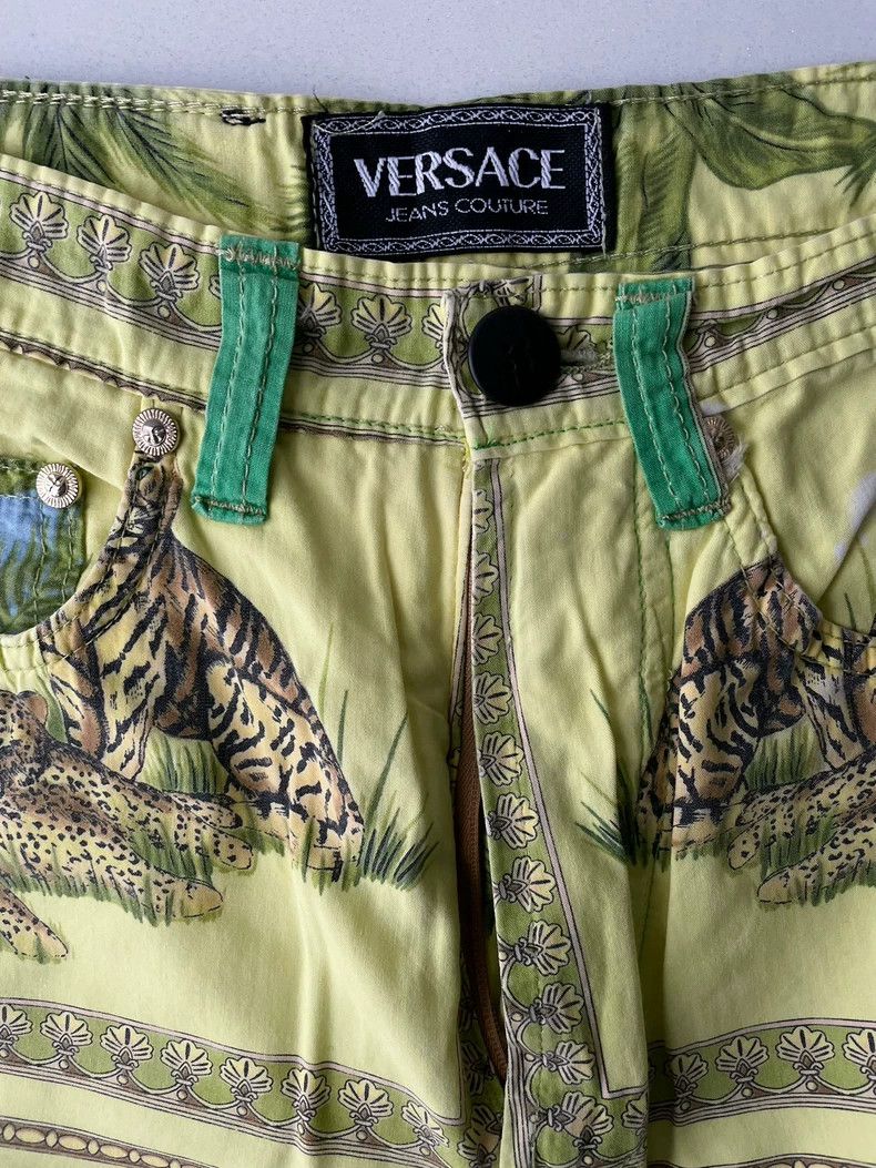 Versace Versace Jungle Print High-Waisted Pants- DMC Size US 27 - 3 Thumbnail