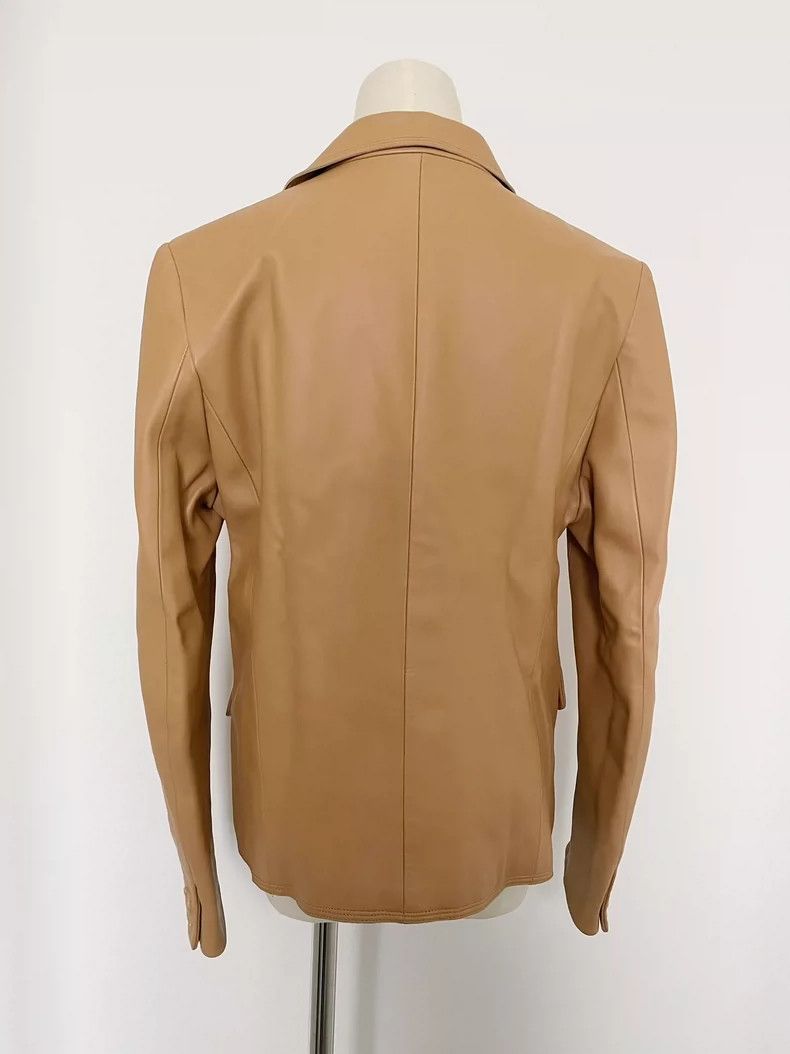 Balmain Balmain Vintage Beige Leather Jacket- DMC Size US XL / EU 56 / 4 - 2 Thumbnail