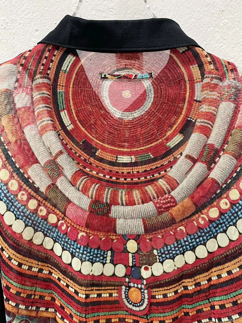 Jean Paul Gaultier Ethnic Print Mesh Shirt- DMC