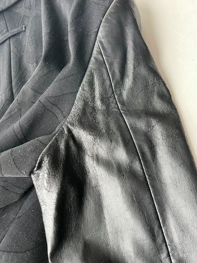 Jean Paul Gaultier Jean Paul Gaultier Wool Suit with Leather Sleeves- DMC Size US L / EU 52-54 / 3 - 8 Thumbnail