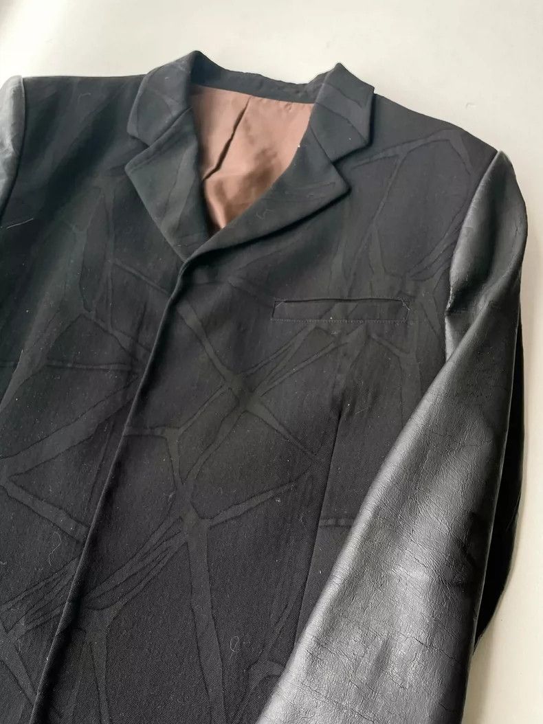 Jean Paul Gaultier Jean Paul Gaultier Wool Suit with Leather Sleeves- DMC Size US L / EU 52-54 / 3 - 3 Thumbnail