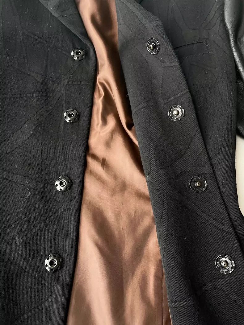Jean Paul Gaultier Jean Paul Gaultier Wool Suit with Leather Sleeves- DMC Size US L / EU 52-54 / 3 - 4 Thumbnail