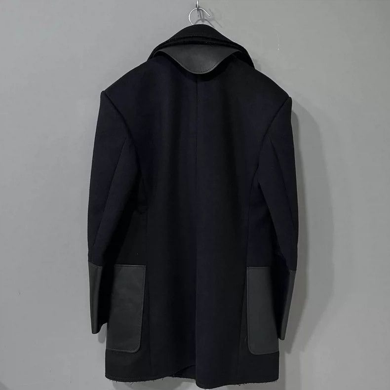 Alexander McQueen Black Double-Collar Wool Coat by Alexander McQueen- DMC Size US L / EU 52-54 / 3 - 3 Thumbnail