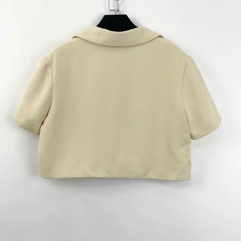 Gucci Gucci Short Beige Jacket with Logo Embroidery- DMC Size US S / EU 44-46 / 1 - 2 Thumbnail
