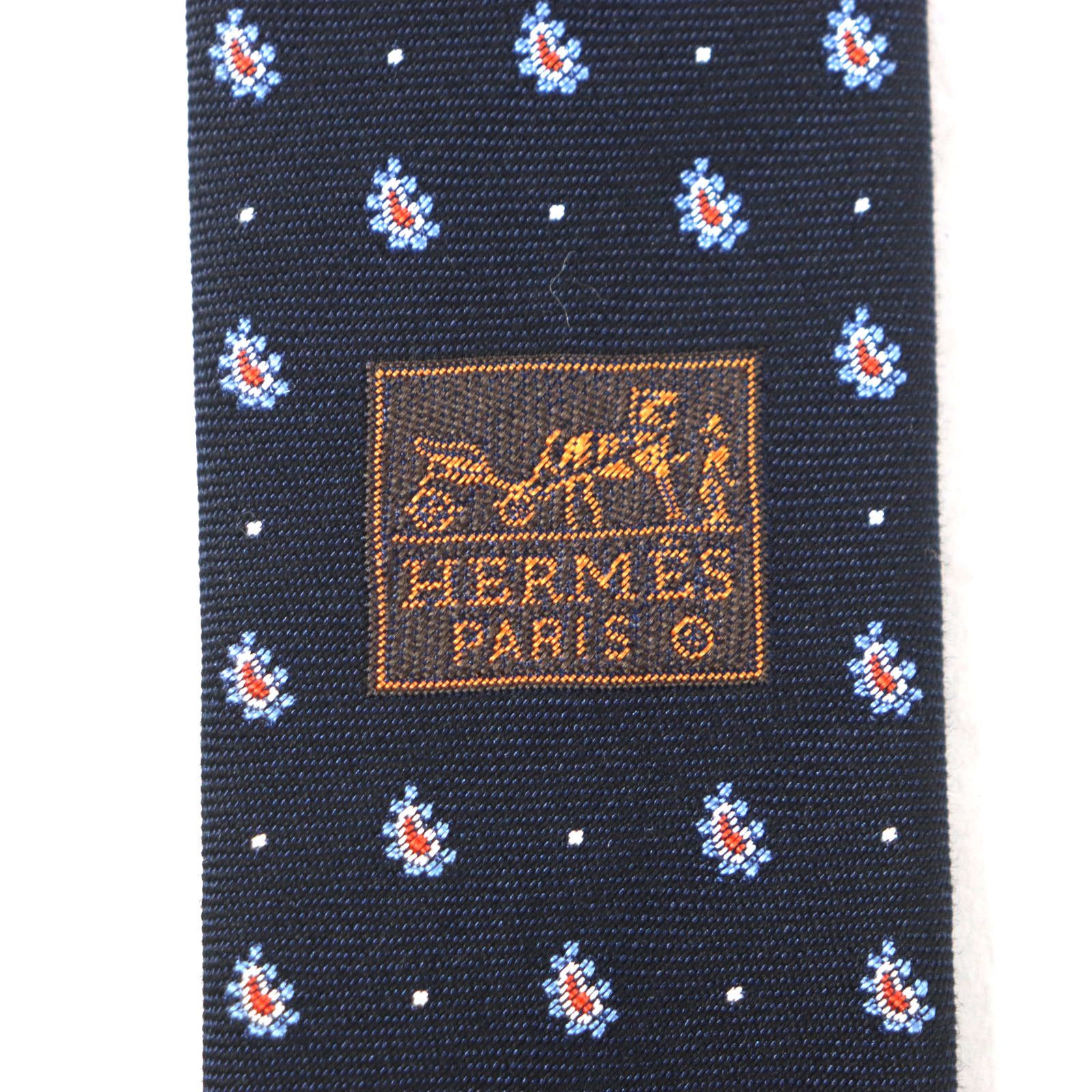 Hermes Hermes Hermes Cravat Paisley Dot Silk Cotton Tie Cotton Necktie DUTY FREE for USA Size ONE SIZE - 7 Thumbnail
