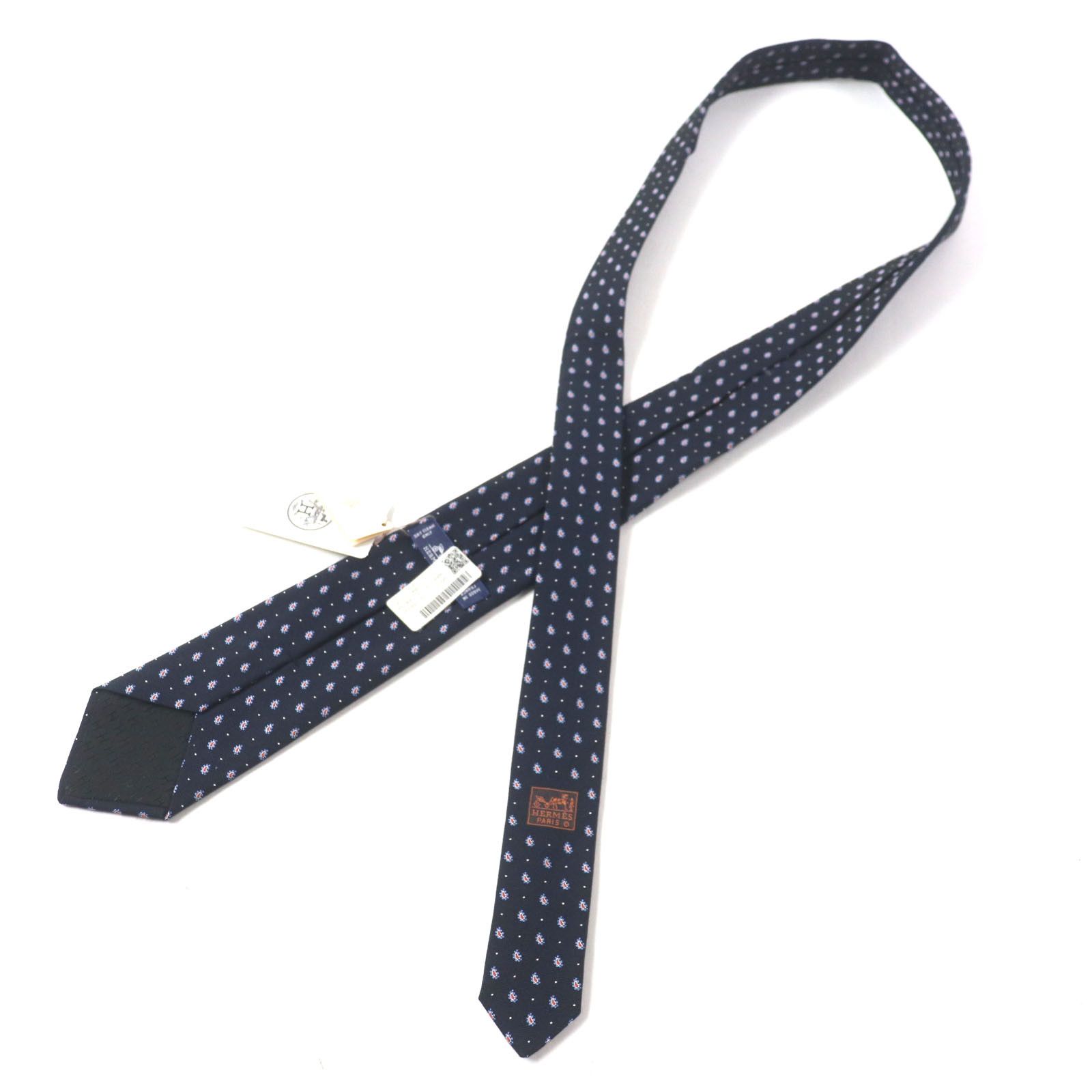 Hermes Hermes Hermes Cravat Paisley Dot Silk Cotton Tie Cotton Necktie DUTY FREE for USA Size ONE SIZE - 4 Thumbnail